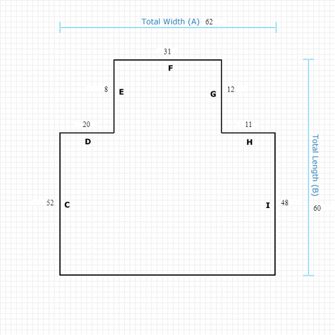 Custom Mat 2b421698-23c0-403b-b7f0-c83aa8f1812c - Anchorbar Standard 62 x 60 Single Lip / straight edge / not aerated