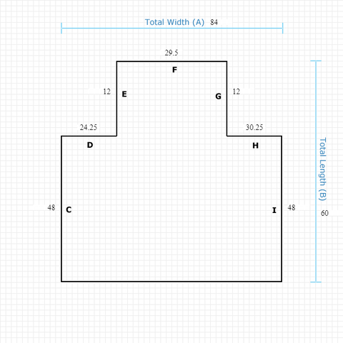 Custom Mat f12f4502-2c7f-49b6-a96d-b1a61062dc10 - Black Non-Studded 84 x 60 Single Lip / straight edge / not aerated
