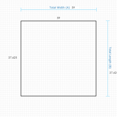 Custom Mat a8f104c4-8488-4660-9a1c-7019c47f86e9 - Clear Non-Studded 59 x 37.625 Square / beveled / not aerated