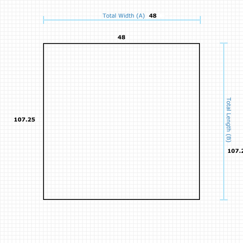 Custom Mat cf275442-67f8-4cf7-adc4-eee53cee4047 - Clear Non-Studded 48 x 107.25 Square / beveled / not aerated