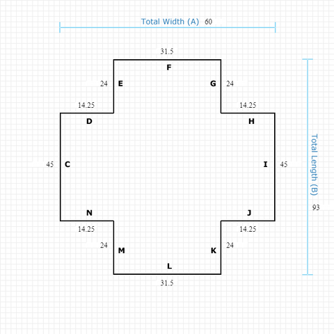 Custom Mat 012eaa24-5ed5-4d81-bca0-5b3cee46edfb - Clear Non-Studded 60 x 93 Double Lip / beveled / not aerated