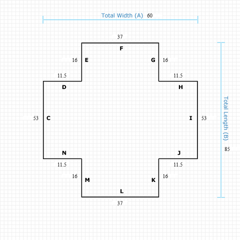Custom Mat d53aae1c-6599-469d-b8a3-ca16a41df1d5 - Clear Non-Studded 60 x 85 Double Lip / beveled / not aerated