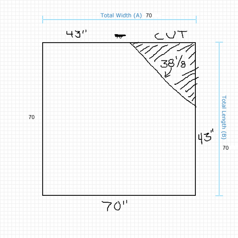 Custom Mat 1dc90124-7d2b-4685-9b70-13e0ef6dde1f - Executive 70 x 70 Square / beveled / not aerated