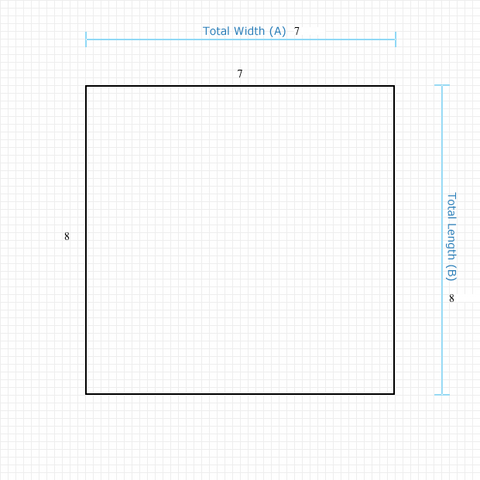Custom Mat 4ee3d1fa-8dca-4b6f-becc-925c1347b758 - Clear Non-Studded 7 x 8 Square / beveled / aerated