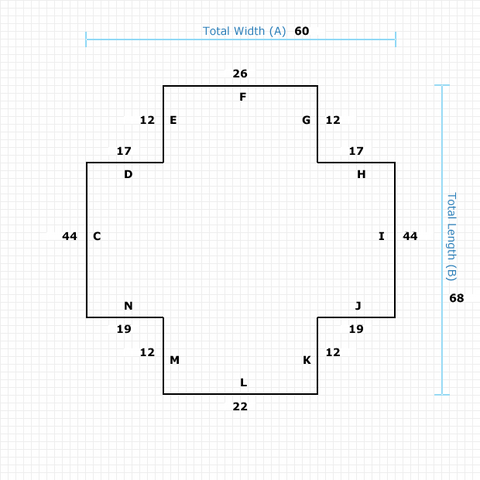 Custom Mat e360c0fe-148a-4dc0-a3cd-b5df7f27ef5f - Clear Non-Studded 60 x 68 Double Lip / beveled / not aerated