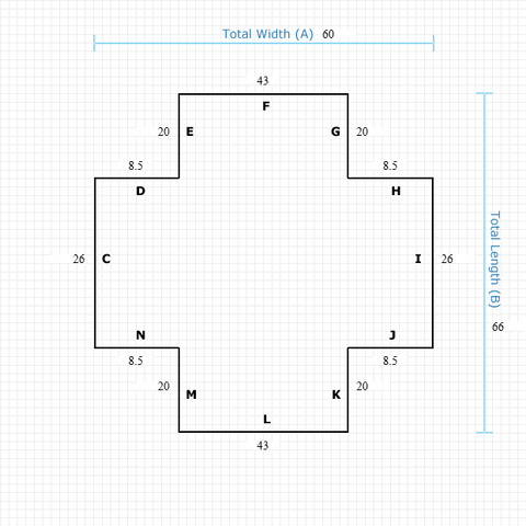 Custom Mat 458851b8-3b30-4f71-ba3b-28b0f73d64b0 - Clear Non-Studded 60 x 66 Double Lip / beveled / not aerated