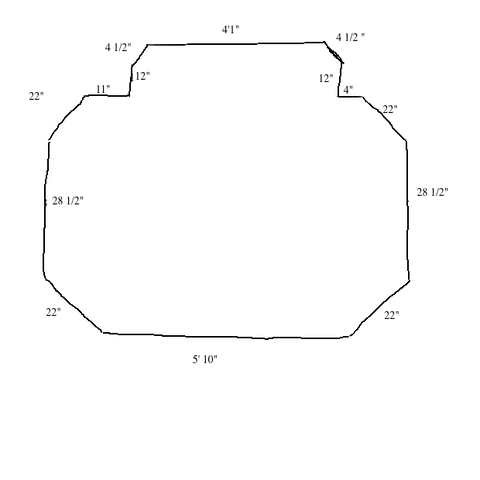 Custom Mat c6700ea6-ef02-49a5-ac94-277d7fe3fb46 - Clear Non-Studded 90 x 60 Custom / beveled / not aerated