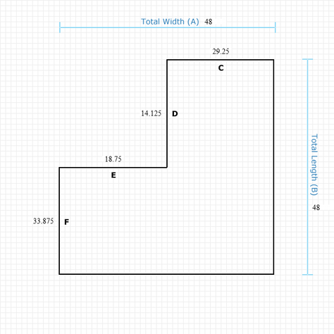 Custom Mat 78c7763f-4b65-48ff-8414-be9de6c1194e - Executive 48 x 48 Extension Left / beveled / not aerated