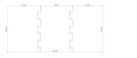 Custom Chair Mat | qty(1) 80" x 165" black non-studded link mat | No Bevel
