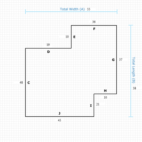 Custom Mat 3488df7a-a2a3-40fe-a179-d3becfd2c028 - Clear Non-Studded 55 x 58 Modular Right / straight edge / not aerated