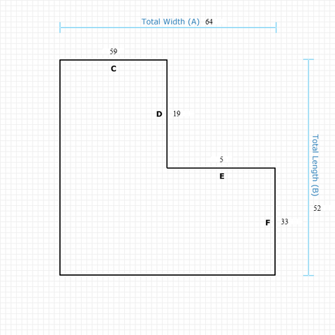 Custom Mat 59c09803-42dd-4e4c-abee-bf61c1de7ead - Clear Non-Studded 64 x 52 Extension Right / straight edge / not aerated