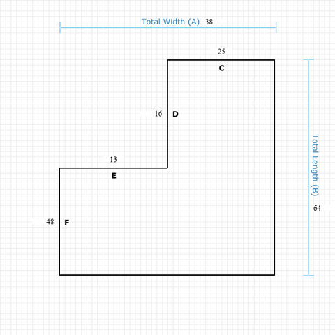 Custom Mat 8c3d3057-ab48-4b2b-b84f-9d1724638749 - Executive 38 x 64 Extension Left / beveled / not aerated