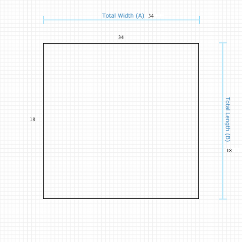 Custom Mat aa57fdf0-d3ab-4c61-8429-337f63add871 - Clear Non-Studded 34 x 18 Square / straight edge / not aerated