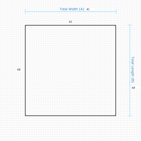 Custom Mat ab6888c2-e839-4687-a022-4e3a155c9648 - Clear Non-Studded 41 x 68 Square / beveled / not aerated
