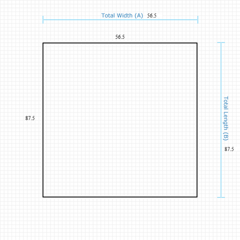 Custom Mat bf5e84e8-af33-41a7-9555-7766b29d7877 - Clear Non-Studded 56.5 x 87.5 Square / beveled / not aerated