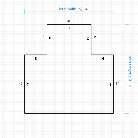 Custom Mat c8329505-e5cf-4da3-a66e-036a6876d893 - Clear Non-Studded 56 x 52 Single Lip / straight edge / not aerated