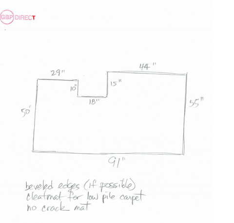 Custom Chair Mat | Premium - Studded for Carpet | Bevel | Clear