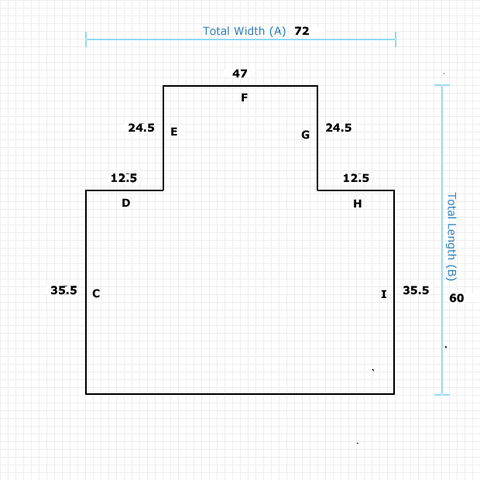 Custom Mat 1596918467 - Clear Non-Studded Vinyl 72 x 60 Single Lip / beveled / aerated