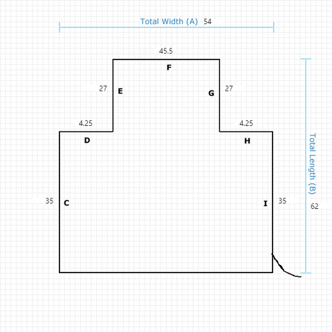 Custom Mat dfb9ca49-144c-4ac2-9110-a66085527dcb - Black Non-Studded 54 x 62 Single Lip / straight edge / not aerated
