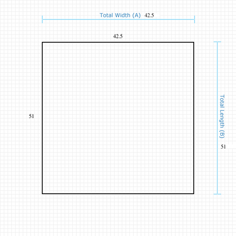 Custom Mat 977dc5c8-8b61-49e4-b763-970f6ef6b741 - Clear Non-Studded 42.5 x 51 Square / beveled / not aerated