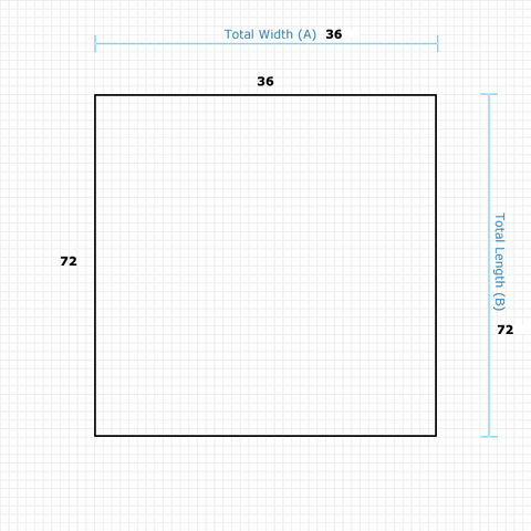 Custom Mat 1655777229 - Clear Non-Studded Vinyl 36 x 72 Square / beveled / not aerated