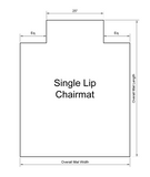 Measurements for Chair Mat for Carpet, Single Lip